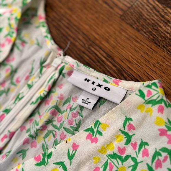 RIXO for Target Green and White Feminine Preppy Floral Mini Dress Size 0 - Picture 6 of 9